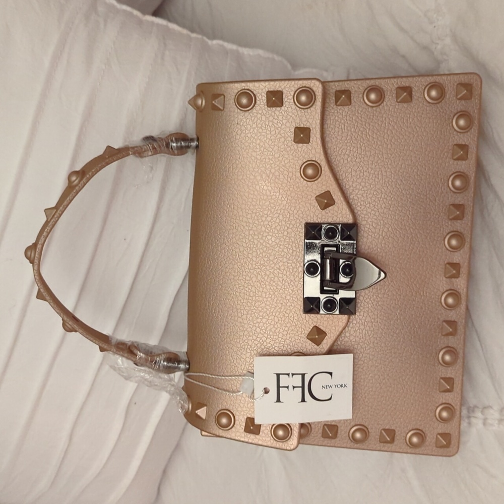 NWT FFC NEW YORK SMALL CROSSBODY HANDBAG WITH DUST BAG & SCARF Rosegold